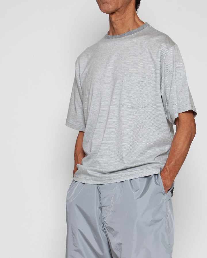 CC010  - BASIC POCKET TEE / Top Grey × White