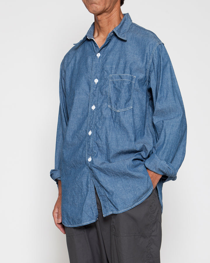 CS001 - NAVY 1POCKET SHIRT / Blue Chambray