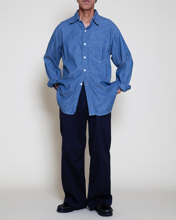CS001 - NAVY 1POCKET SHIRT / Blue Chambray