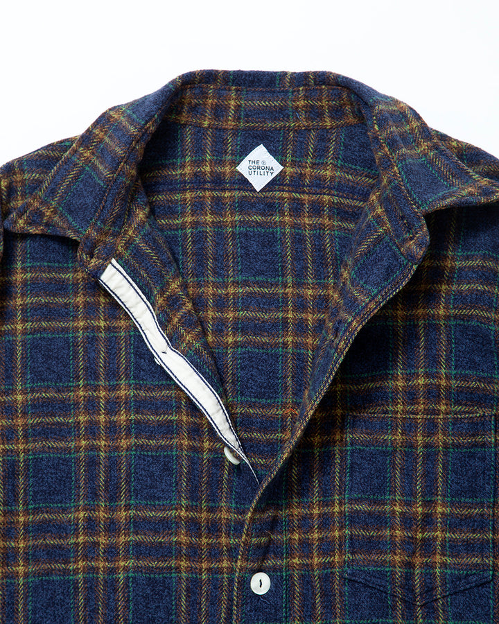 CS001 - NAVY 1POCKET SHIRT / Navy × Green