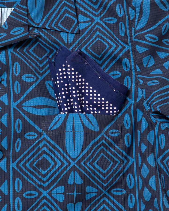 CS097 - FRENCH CAFE SHIRT S/S / Charcoal Grey × Blue