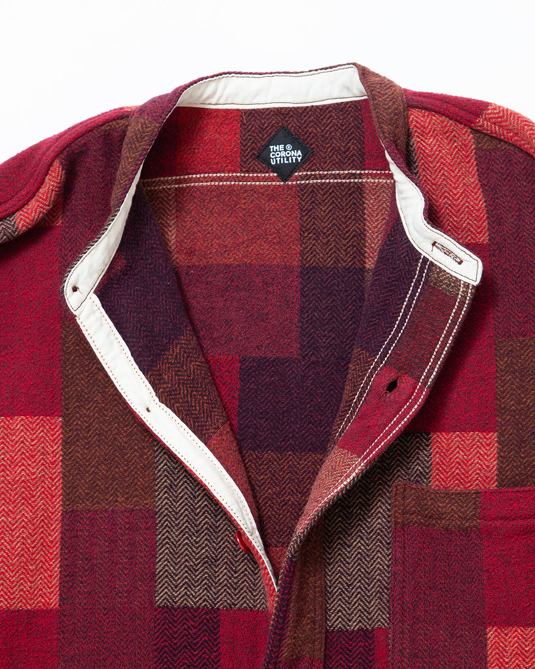 CS099 - NAVY 1POCKET BAND COLLAR / Maroon