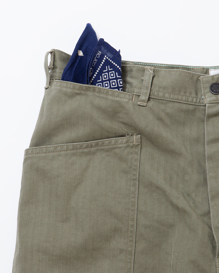 FP015・UTILITY NAVY SLACKS / Light OG w/ Bio-wash