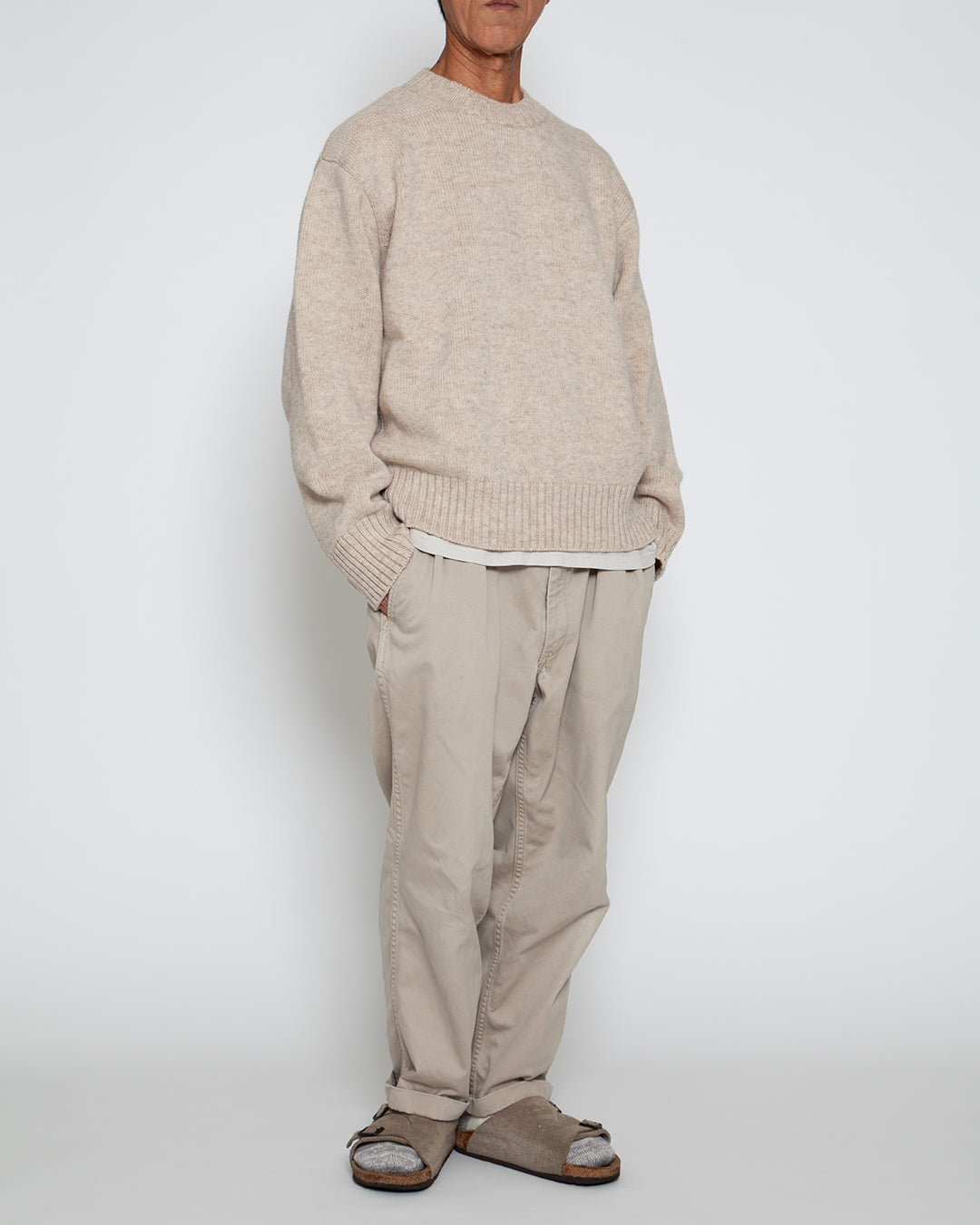 KN001 - KeyHole・NAVY CREW / Melange Sand
