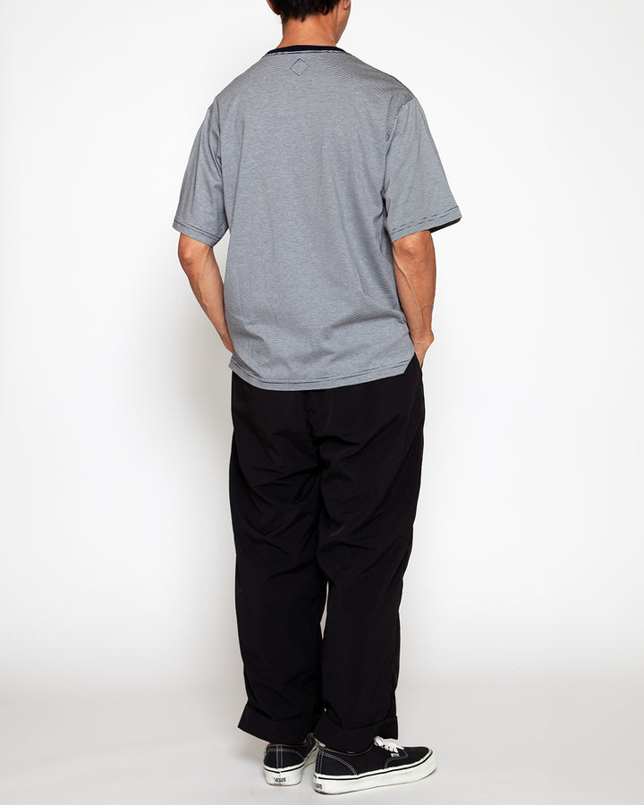 CC010  - BASIC POCKET TEE / Navy × White