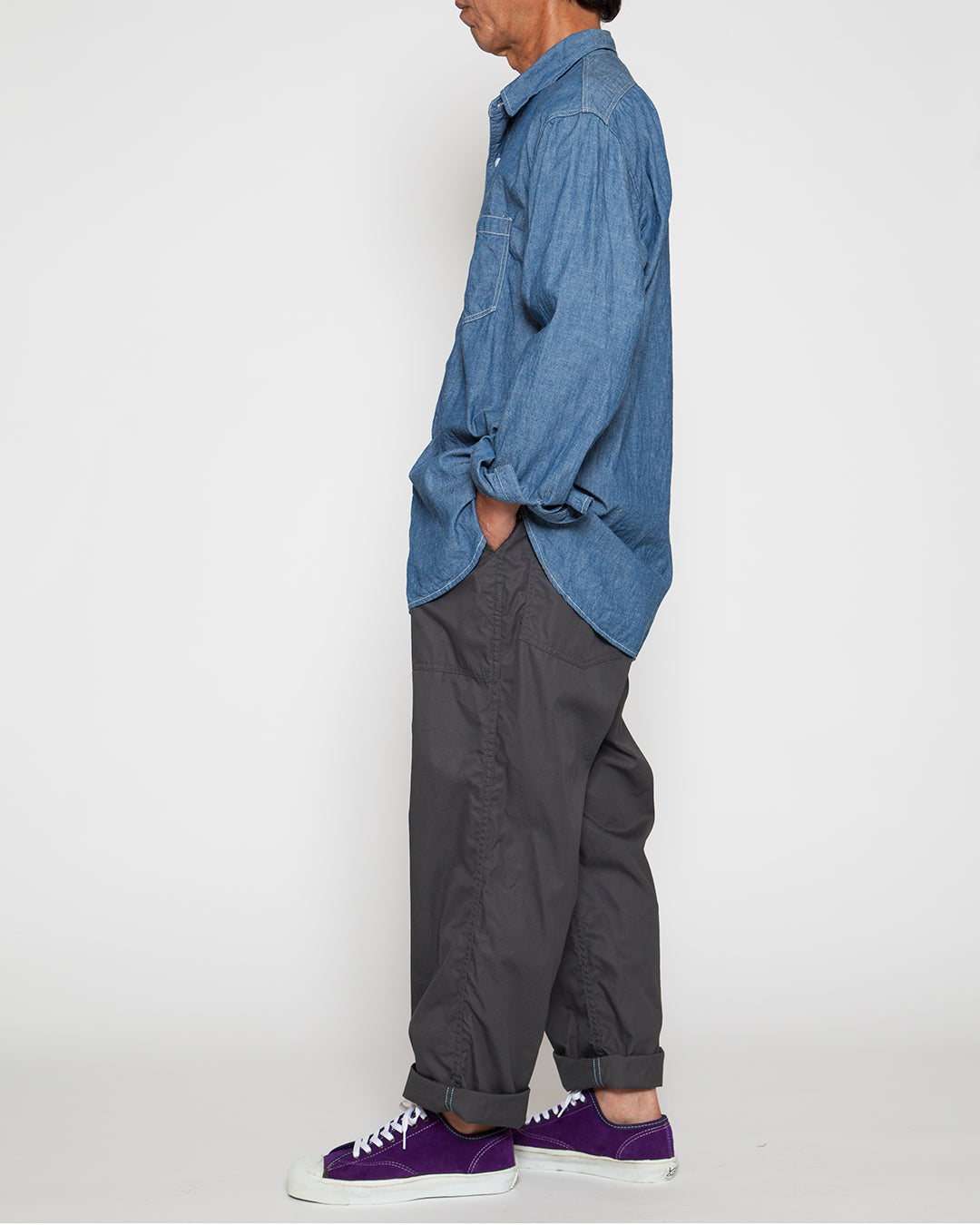 CS001 - NAVY 1POCKET SHIRT / Blue Chambray