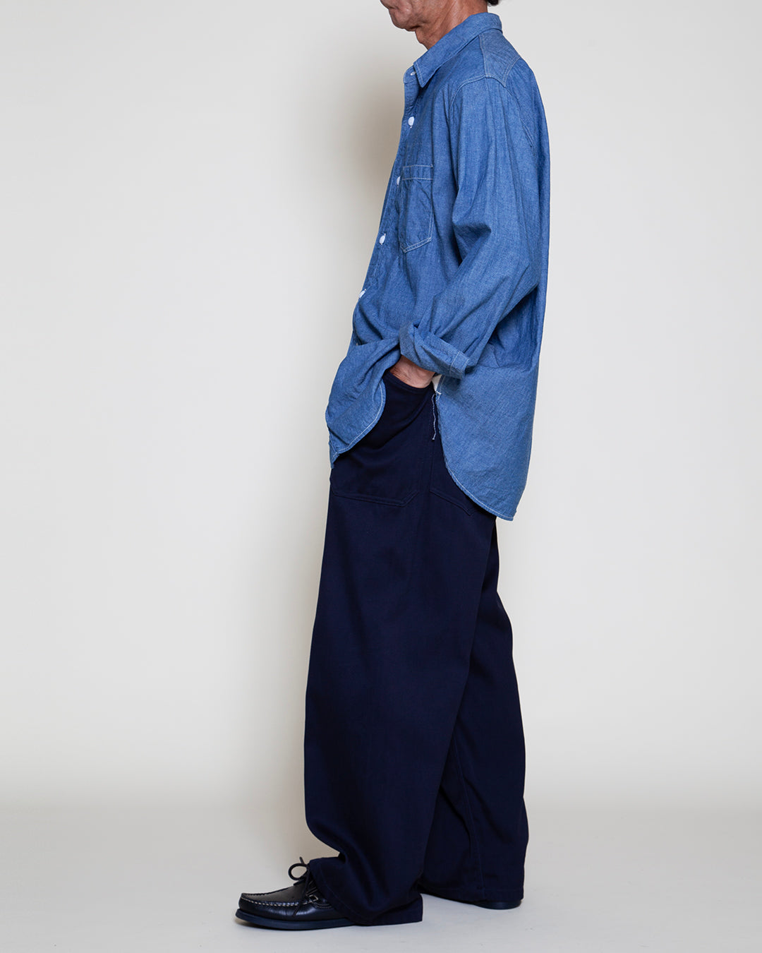 CS001 - NAVY 1POCKET SHIRT / Blue Chambray