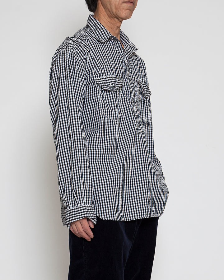 CS003・NAVY PULLOVER SHIRT / Monotone Gingham Check