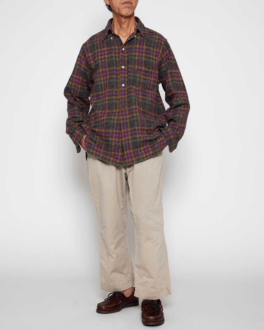CS005 - W.C.W SHIRT PULLOVER / Charcoal Grey × Multi Color