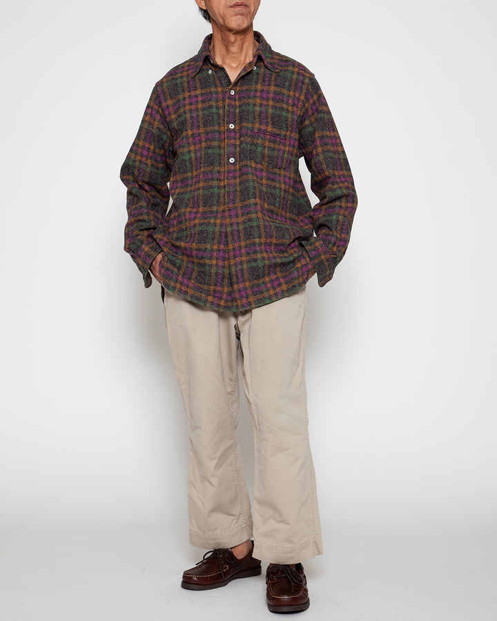 CS005 - W.C.W SHIRT PULLOVER / Charcoal Grey × Multi Color
