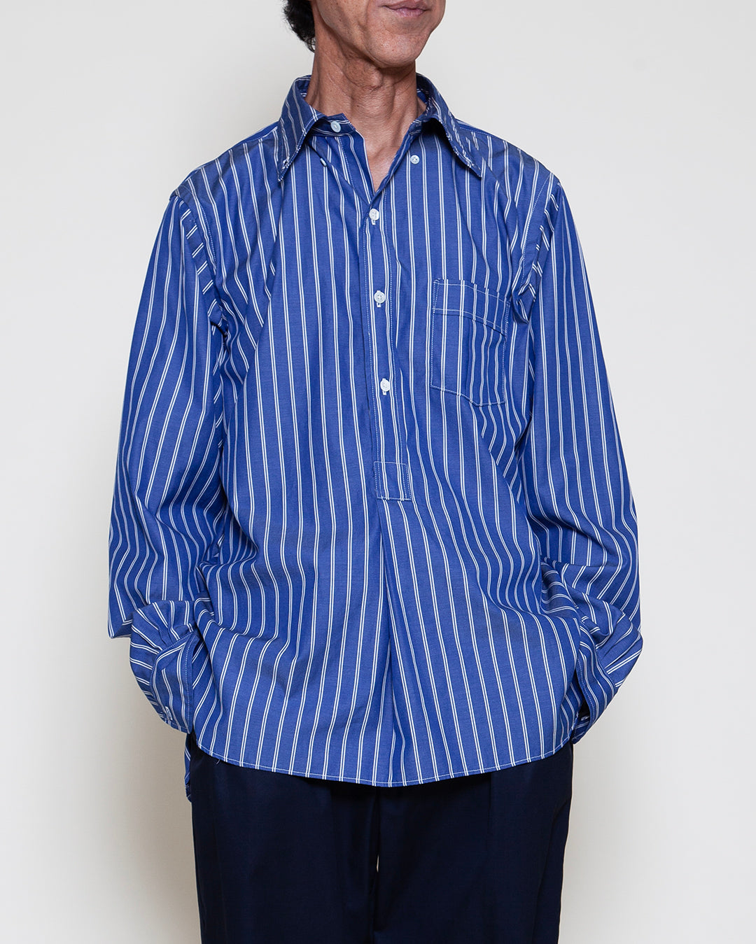 CS005 - W.C.W SHIRT PULLOVER / Blue × White