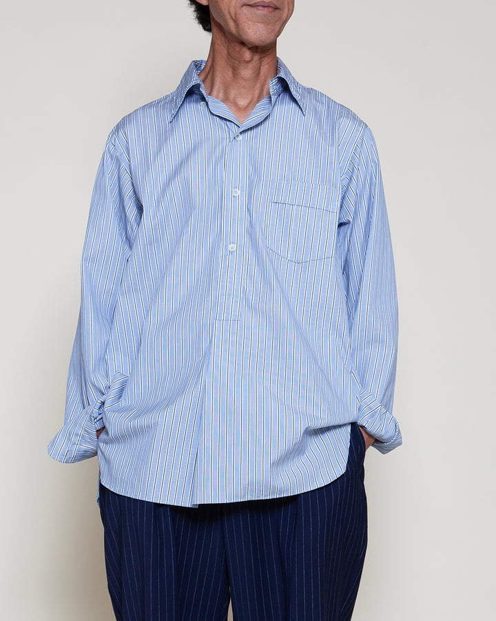 CS005 - W.C.W SHIRT PULLOVER / Blue × Charcoal