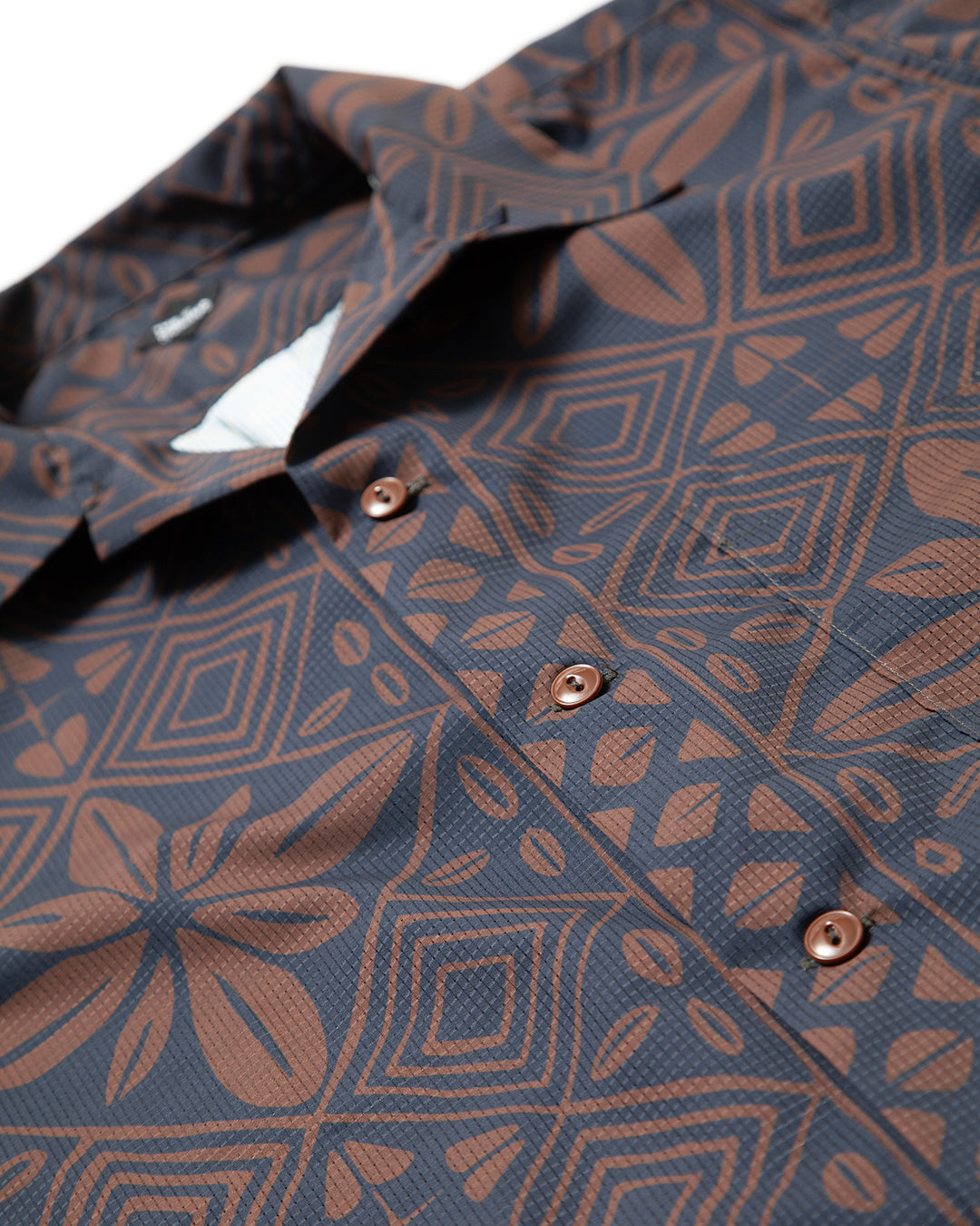 CS097 - FRENCH CAFE SHIRT S/S / Charcoal Grey × Brown
