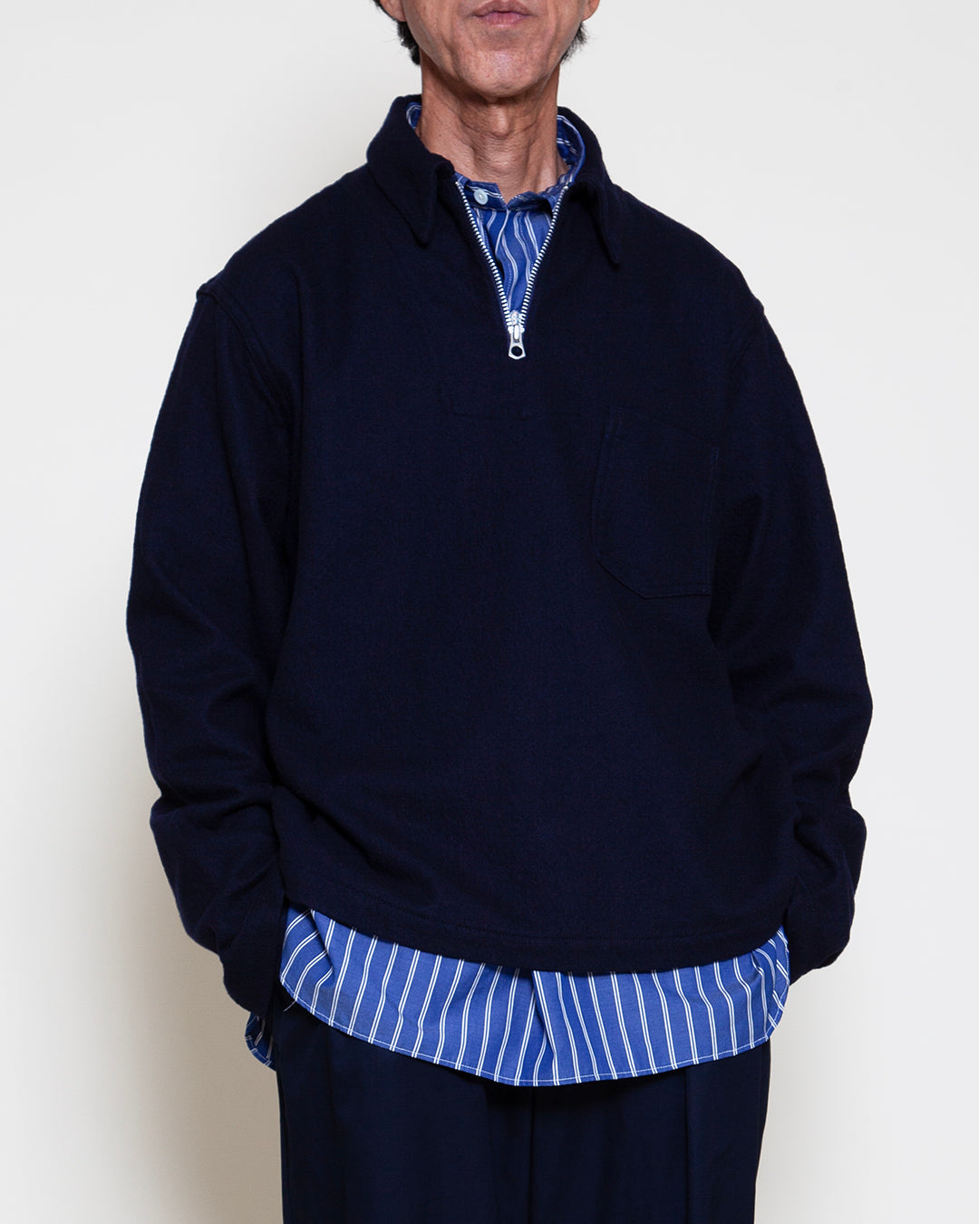CSJ006 - CORONA・HALF ZIP SAILOR JACKET / Navy – THE CORONA UTILITY