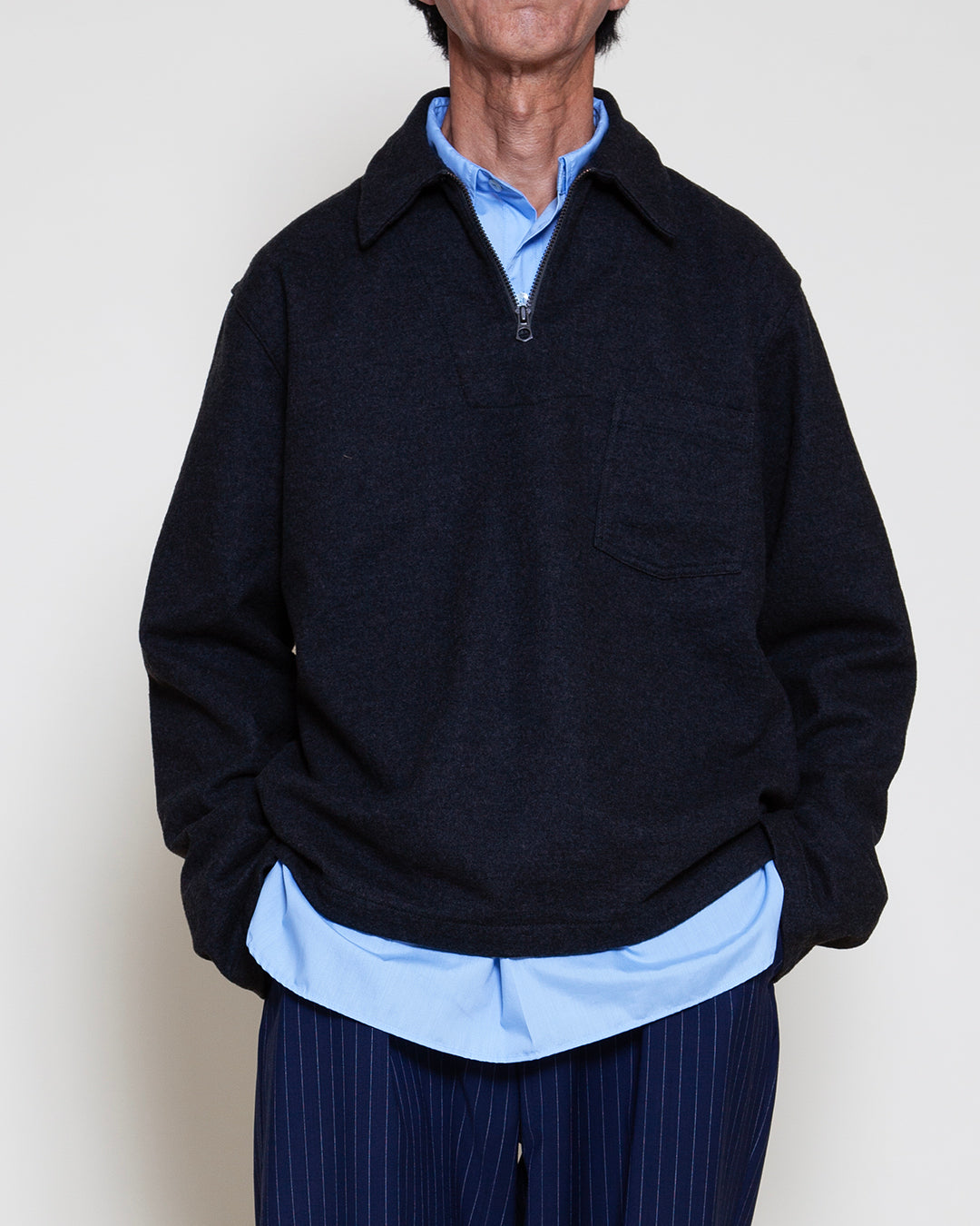 CSJ006 - CORONA・HALF ZIP SAILOR JACKET / Top Charcoal