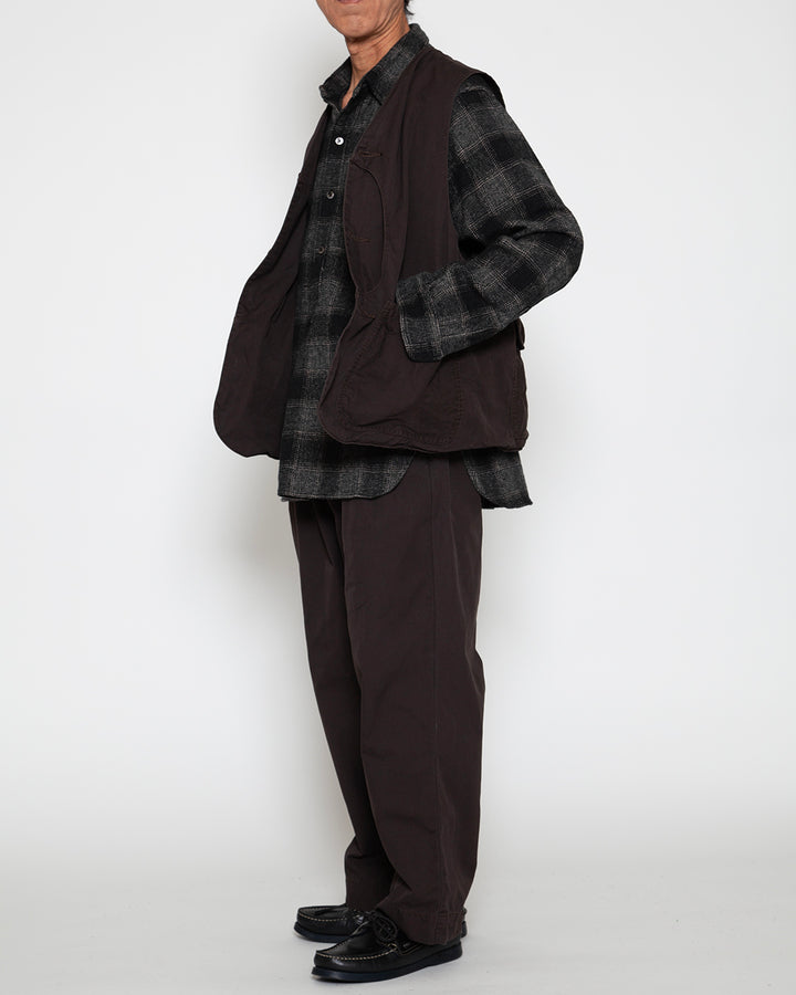 CV002 - CORONA・GAME VEST / Chocolate Brown w/ Bio-wash
