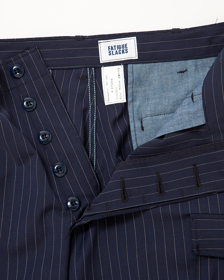 FP006・JUNGLE SLACKS / Navy × Grey Pin Stripe