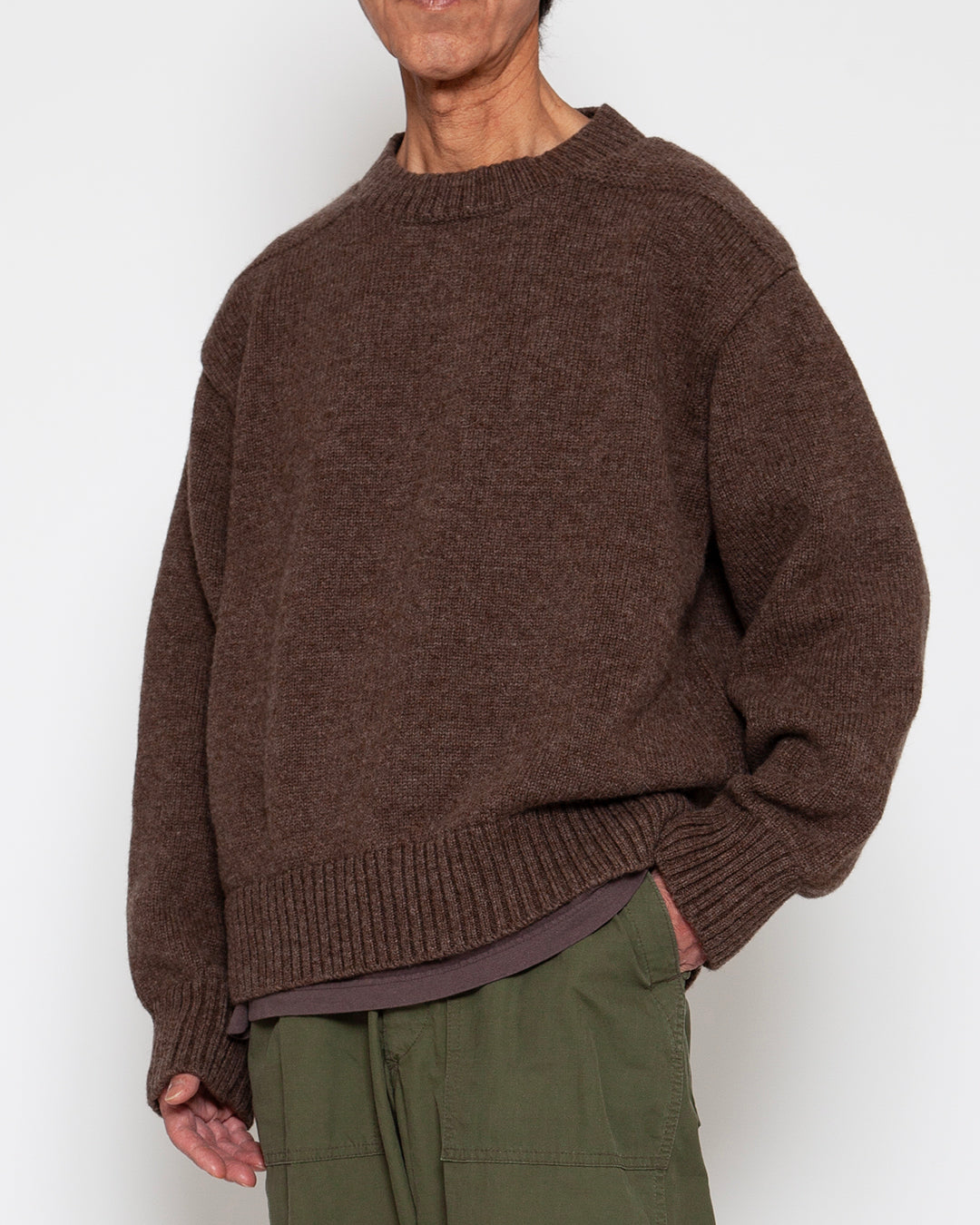 KN001 - KeyHole・NAVY CREW / Melange Mocha