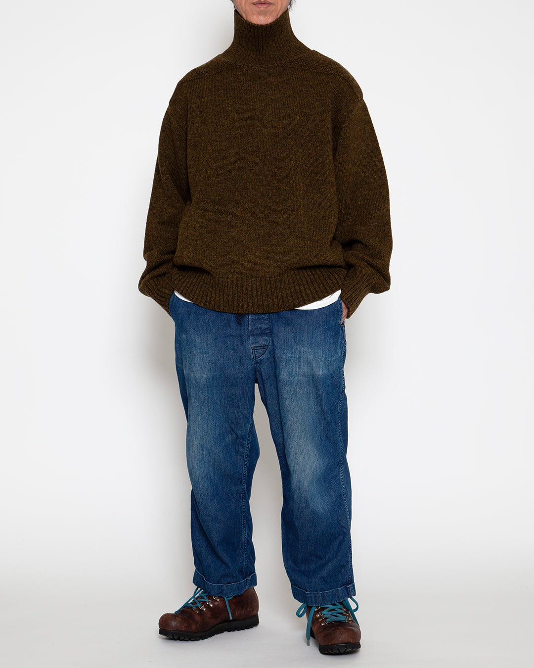 KN002 - KeyHole・NAVY TURTLE / Melange Khaki Green