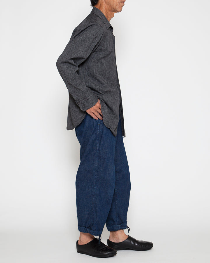 CS001 - NAVY 1POCKET SHIRT / Top Black Chambray