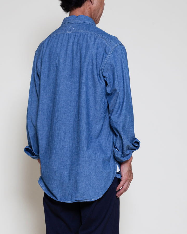 CS001 - NAVY 1POCKET SHIRT / Blue Chambray