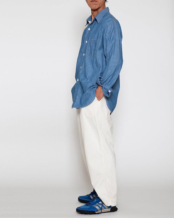 CS001 - NAVY 1POCKET SHIRT / Blue Chambray w/ Bio-wash