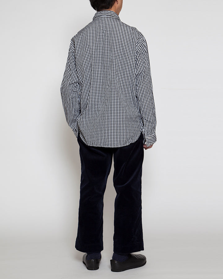 CS003・NAVY PULLOVER SHIRT / Monotone Gingham Check