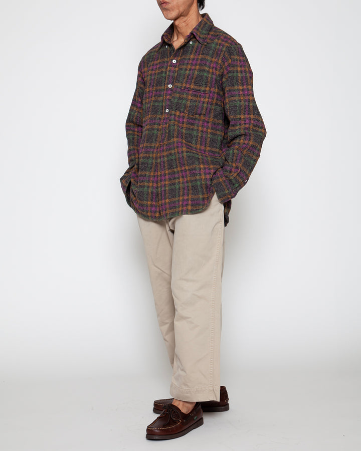 CS005 - W.C.W SHIRT PULLOVER / Charcoal Grey × Multi Color
