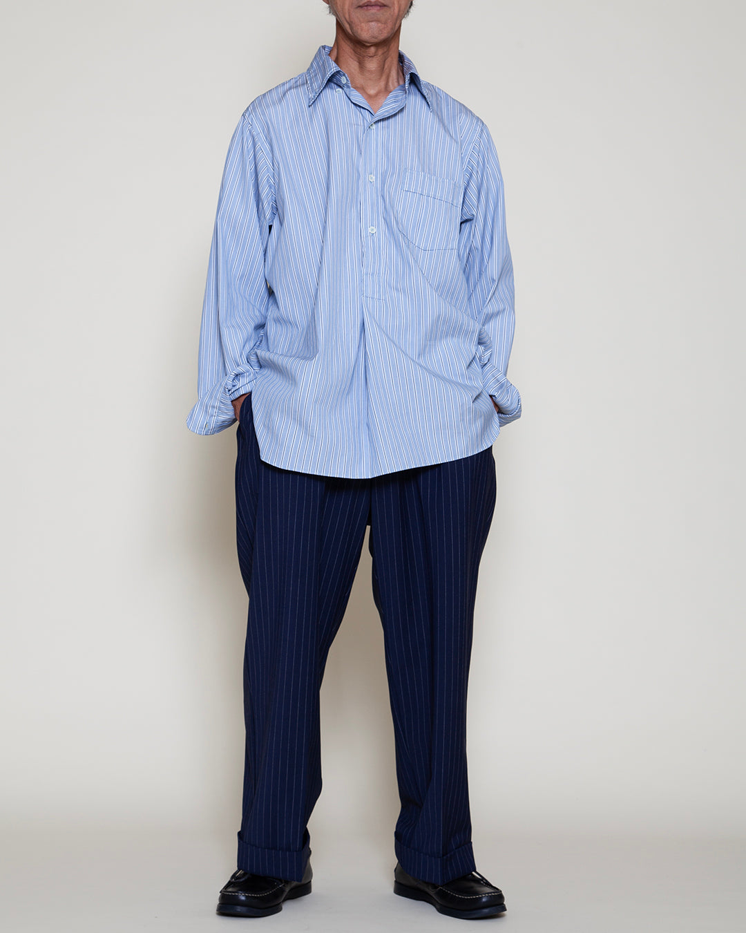 CS005 - W.C.W SHIRT PULLOVER / Blue × Charcoal