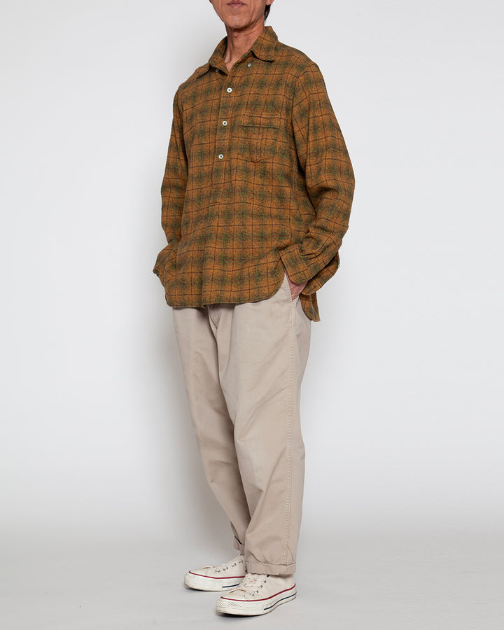 CS005 - W.C.W SHIRT PULLOVER / Khaki × Green
