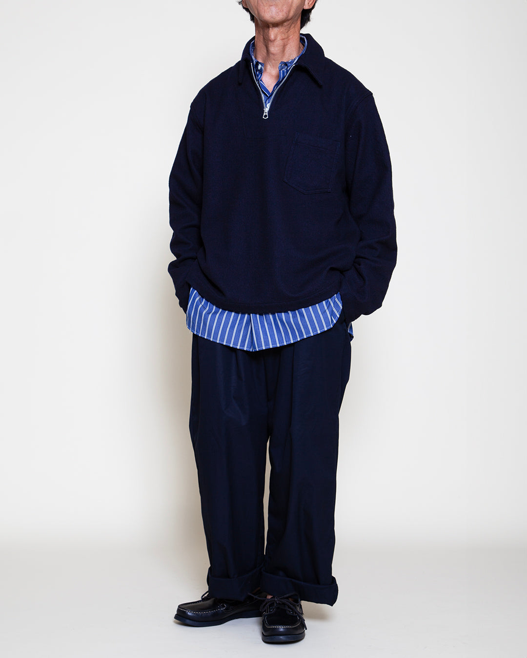 CSJ006 - CORONA・HALF ZIP SAILOR JACKET / Navy