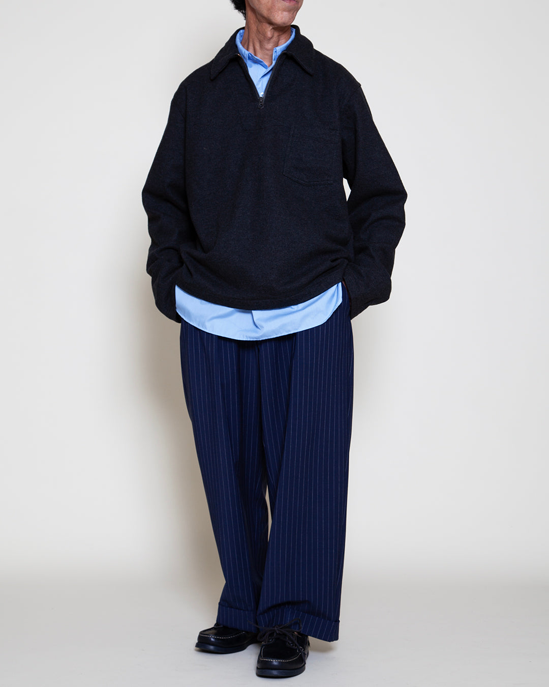 CSJ006 - CORONA・HALF ZIP SAILOR JACKET / Top Charcoal