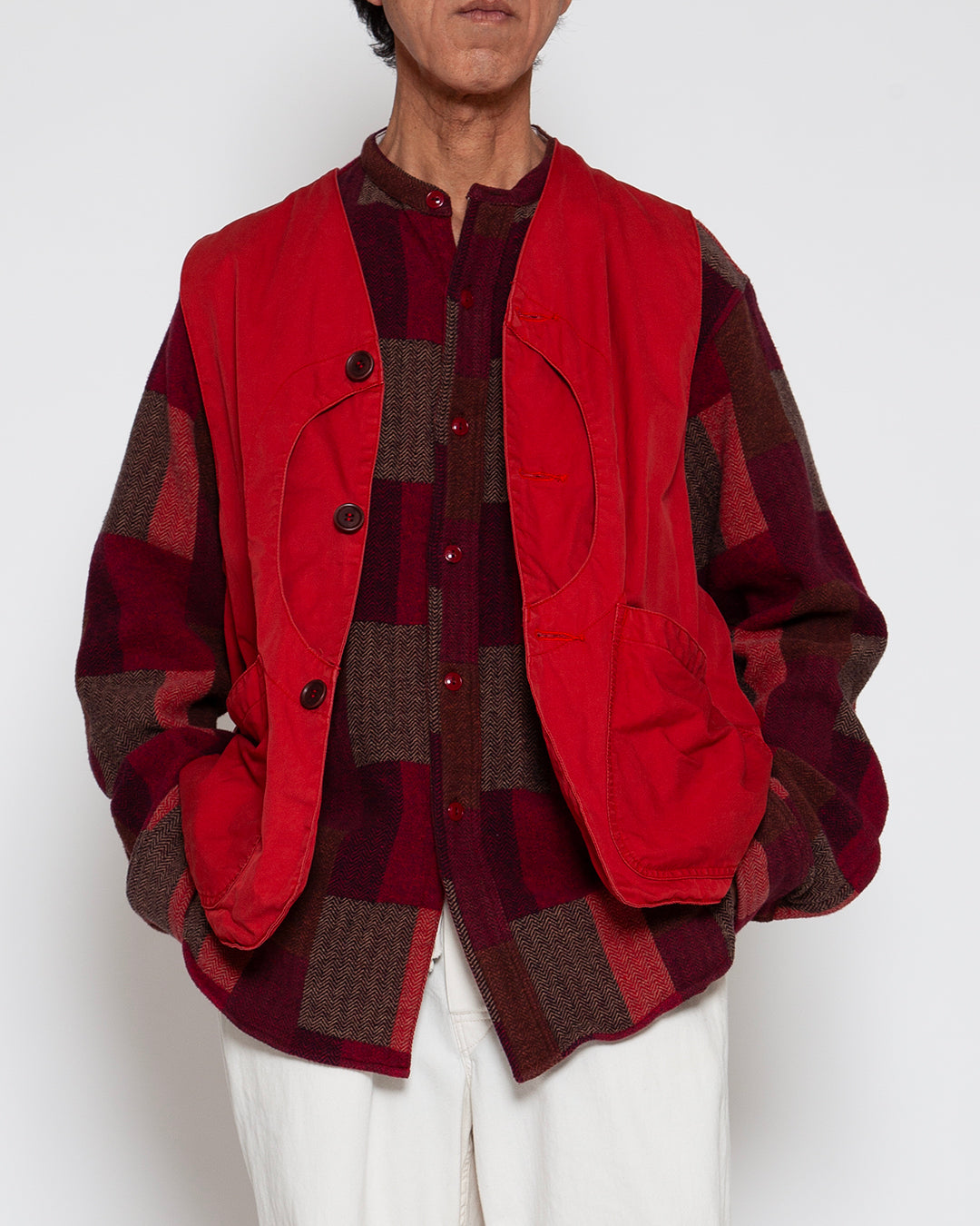 CV002 - CORONA・GAME VEST / Red w/ Bio-wash
