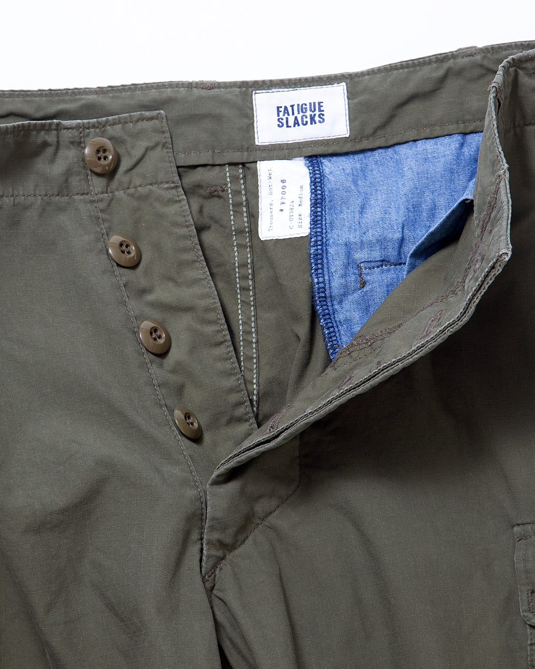 FP006 - JUNGLE SLACKS / Olive Green w/ Bio-wash