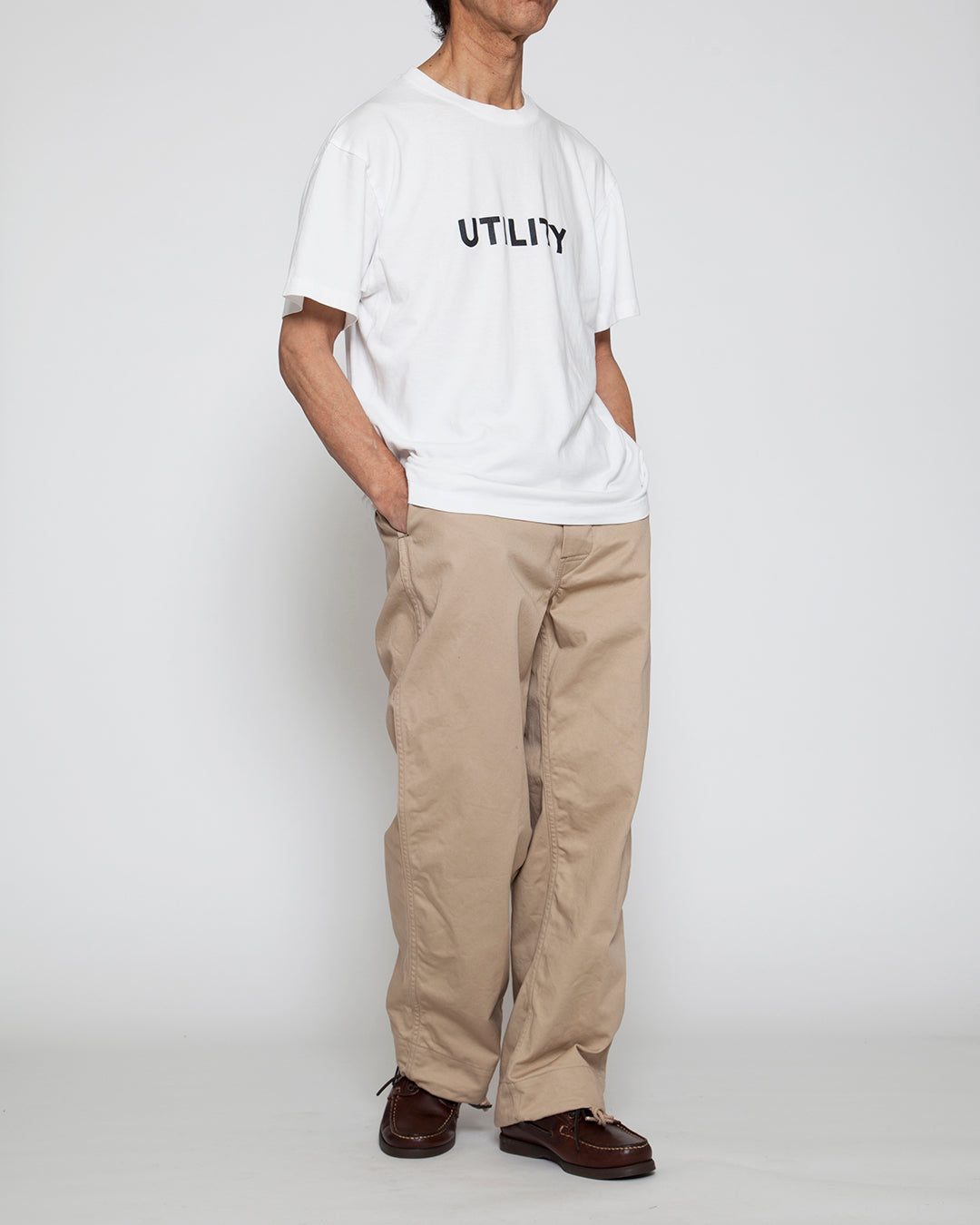 FP018・NAVY EASY SLACKS / Khaki