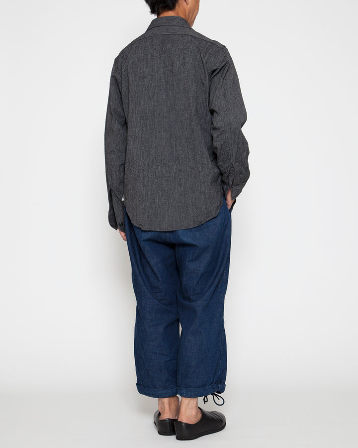 CS001 - NAVY 1POCKET SHIRT / Top Black Chambray