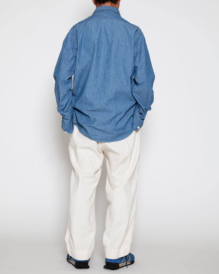 CS001 - NAVY 1POCKET SHIRT / Blue Chambray w/ Bio-wash