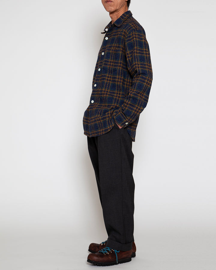 CS001 - NAVY 1POCKET SHIRT / Navy × Green