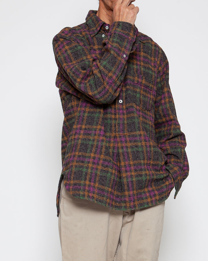 CS005 - W.C.W SHIRT PULLOVER / Charcoal Grey × Multi Color