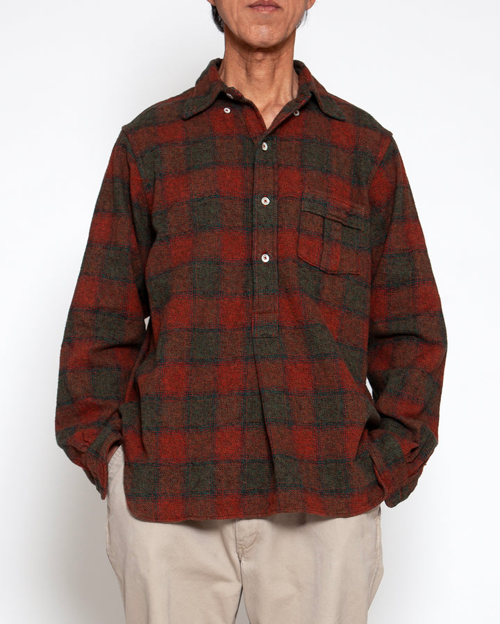 CS005 - W.C.W SHIRT PULLOVER / Red × Green