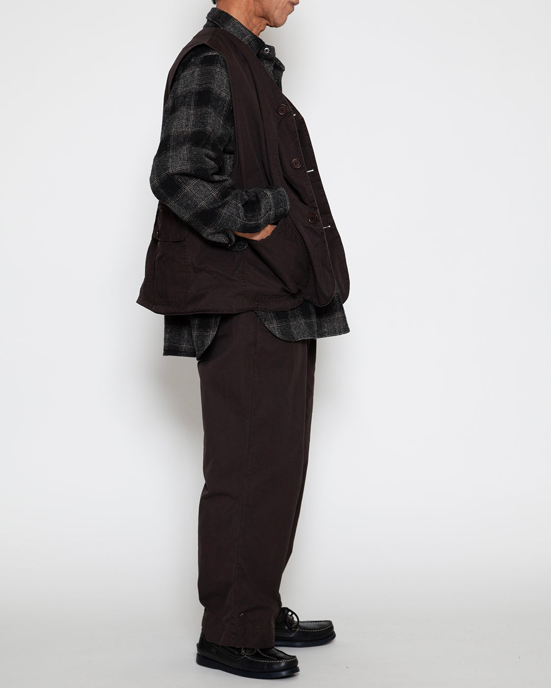 CV002 - CORONA・GAME VEST / Chocolate Brown w/ Bio-wash