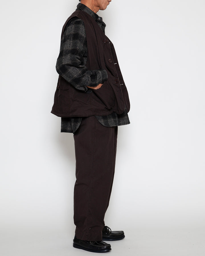 CV002 - CORONA・GAME VEST / Chocolate Brown w/ Bio-wash