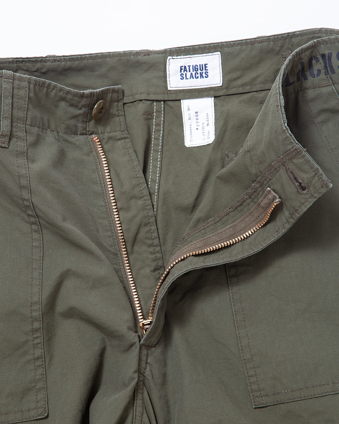 FP005 - AGGRESSOR SLACKS / Olive Green w/ Bio-wash