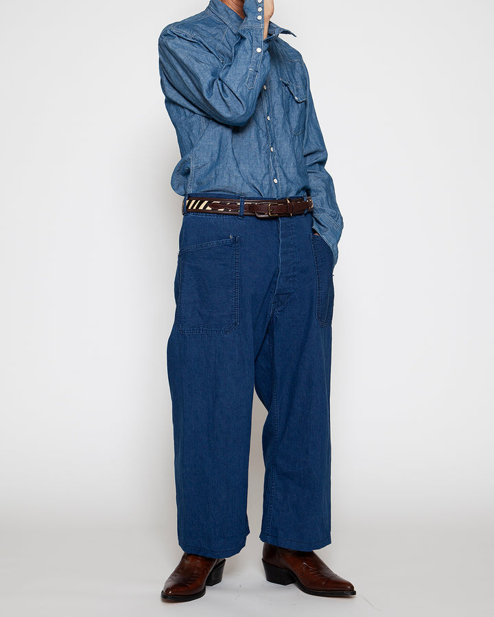 FP015・UTILITY NAVY SLACKS / Indigo w/ Bio-wash