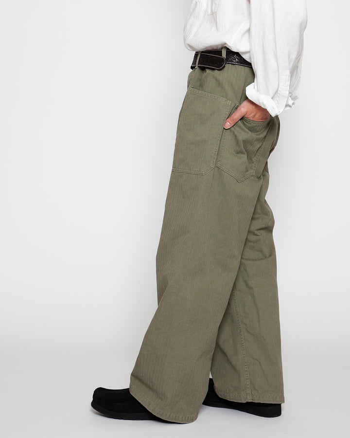 FP015・UTILITY NAVY SLACKS / Light OG w/ Bio-wash