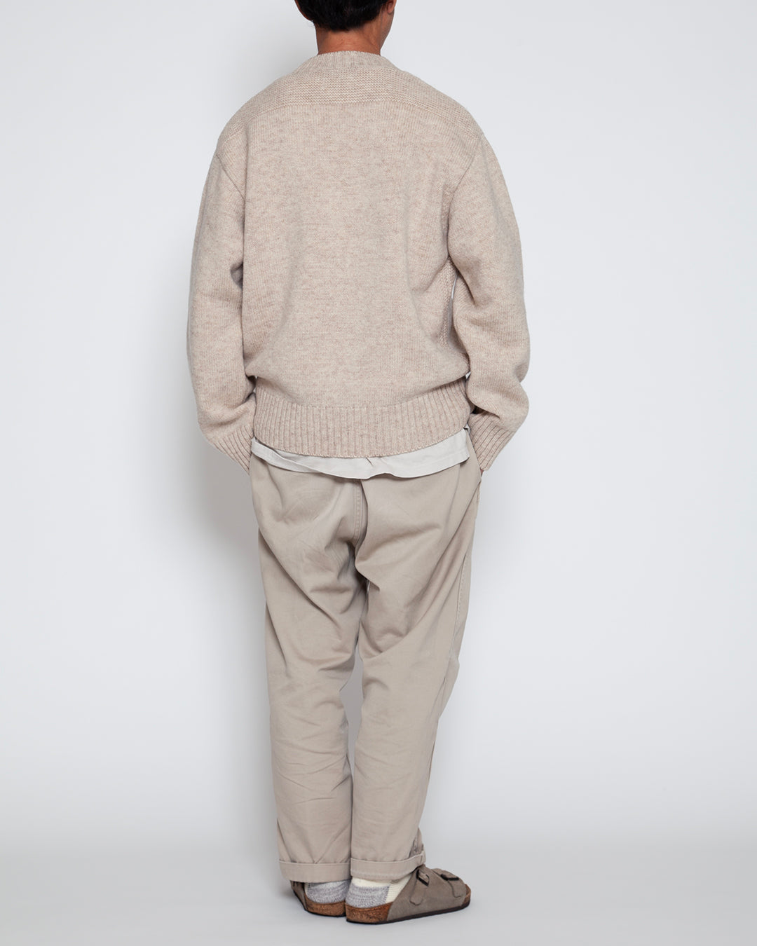 KN001 - KeyHole・NAVY CREW / Melange Sand