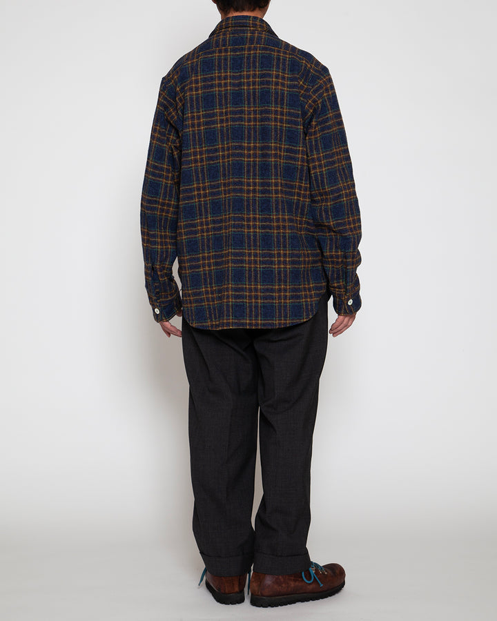 CS001 - NAVY 1POCKET SHIRT / Navy × Green