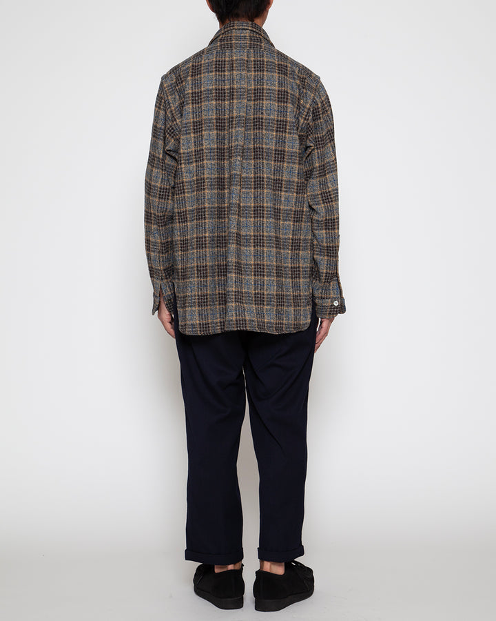 CS005 - W.C.W SHIRT PULLOVER / Grey × Brown