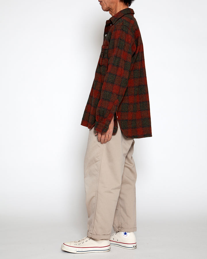 CS005 - W.C.W SHIRT PULLOVER / Red × Green