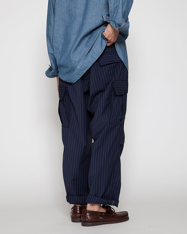 FP006・JUNGLE SLACKS / Navy × Grey Pin Stripe